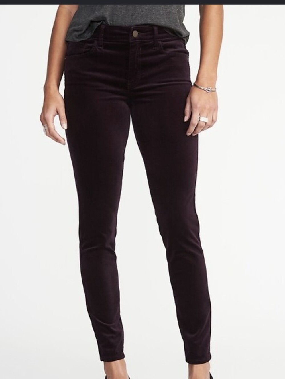 EUC Old Navy Plus Size Rockstar Super Skinny Purple Plum Velvet Jeans Pants